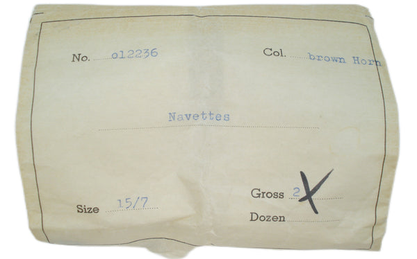 15x7mm (3146) Brown Horn Marquise Navette Buff Top Doublet