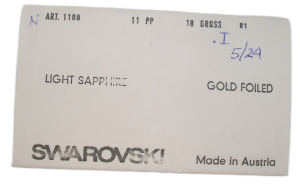 1.7mm (1100) (11pp) Light Sapphire Blue Swarovski Round Chaton