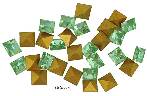 8mm (4400) Peridot Green Square Shape