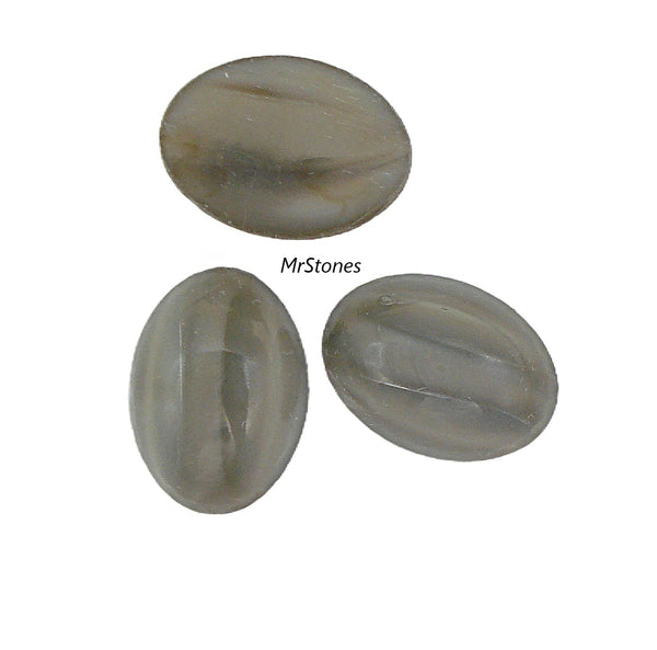 14x10mm (1685) Czech Gray Cat's Eye Oval Cabochon