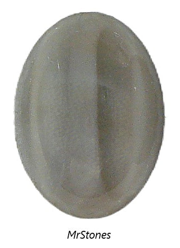 14x10mm (1685) Czech Gray Cat's Eye Oval Cabochon