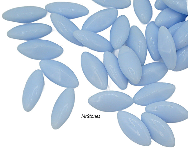 10x5mm (3146) Opaque Blue Marquise Navette Buff Top Doublet