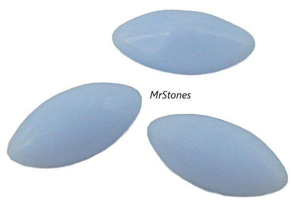 10x5mm (3146) Opaque Blue Marquise Navette Buff Top Doublet