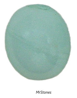 7x6mm (2195) Mint Green Faint Stripes Oval Cabochon Bombe Cut Bottom 1pc/$0.25 5pc/$1.00