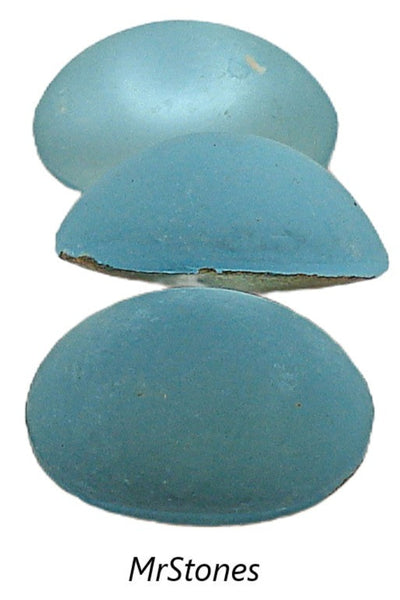 12x10mm (2195) Frosted Aqua Bombe Oval Matte Cabochon 1pc, 5pc, 60pc Pkg