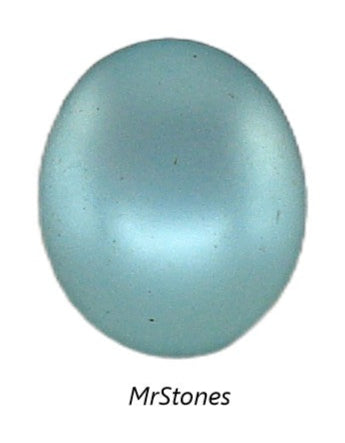 12x10mm (2195) Frosted Aqua Bombe Oval Matte Cabochon 1pc, 5pc, 60pc Pkg