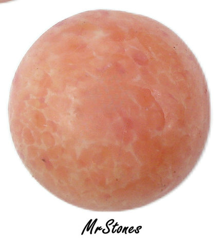 13mm (2194) Peach Coral Pink Matrix Round Cabochon