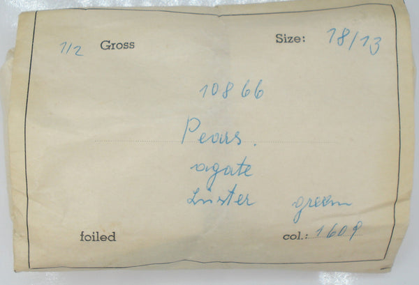 18x13mm (3101) Green Agate Luster Pear Pendeloque Buff Top Doublet West Germany