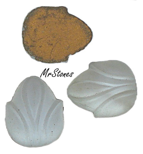 12x10mm (ACORN) Light Sapphire Frosted Flatback Acorn Tulip Leaf Flower