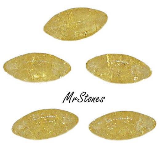 10x5mm or 15x7mm (3146) Topaz Yellow Crackle Marquise Navette Buff Top Doublet