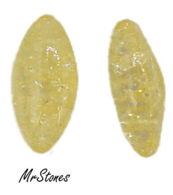 10x5mm or 15x7mm (3146) Topaz Yellow Crackle Marquise Navette Buff Top Doublet