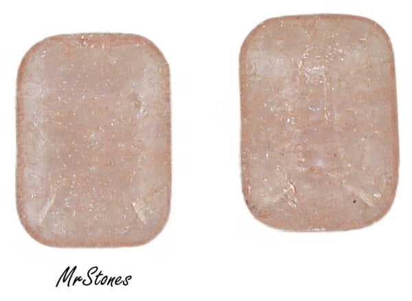 18x13mm (3436) Rose Pink Crackle Cushion Octagon Buff Top Doublet 1pc or 36pc Pkg.