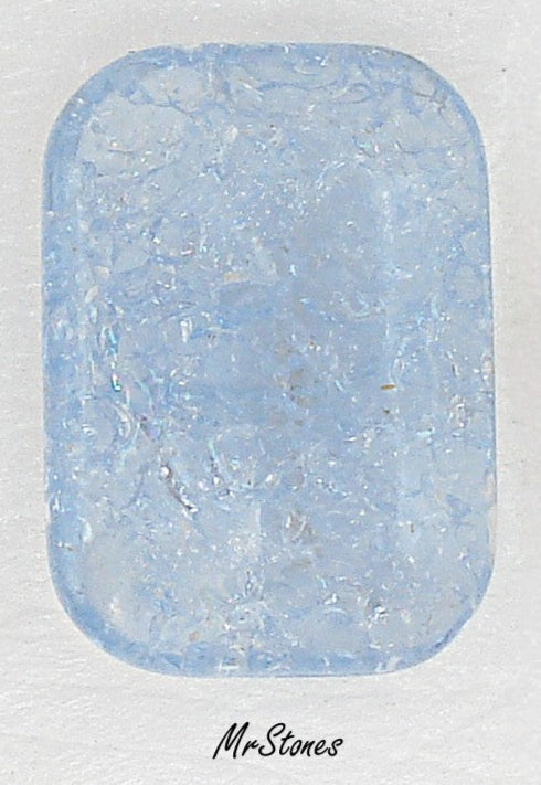 18x13mm (3436) Light Sapphire Crackle Cushion Octagon Buff Top Doublet 1pc or 36pc Pkg