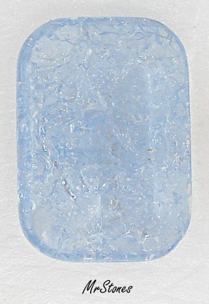 18x13mm (3436) Light Sapphire Crackle Cushion Octagon Buff Top Doublet 1pc or 36pc Pkg