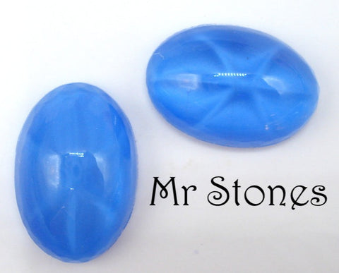 16x11mm (1755) Sapphire Blue Star Oval Cabochon West Germany
