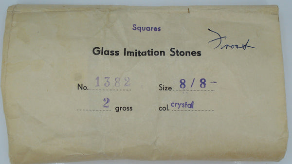 8mm (4400) Crystal Frosted Square Shape West Germany US Zone