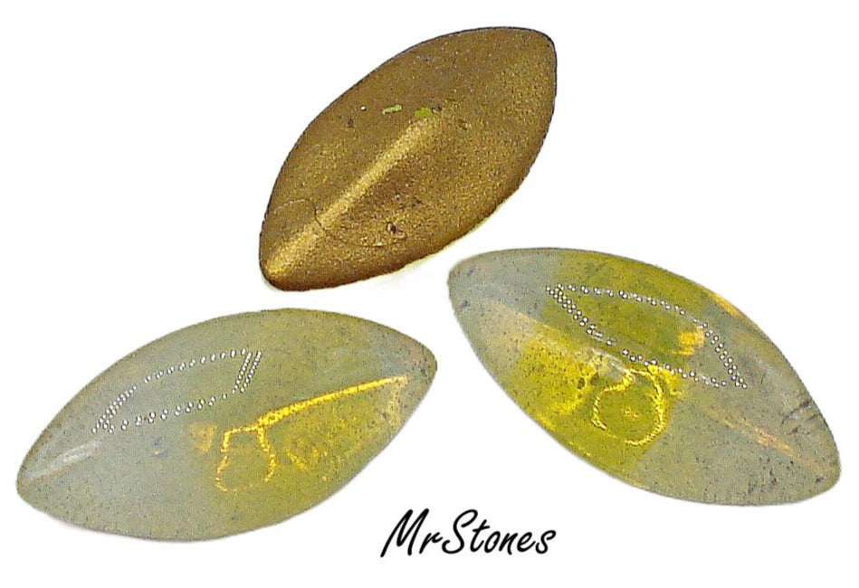 15x7mm (3146) Yellow Sabrina Marquise Navette Buff Top Doublet