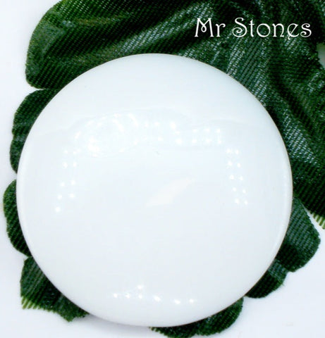 35mm (2194) Chalk White Low Dome Round Cabochon