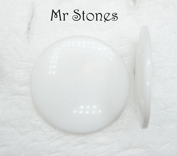 35mm (2194) Chalk White Low Dome Round Cabochon