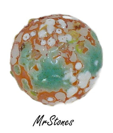 8.2-8.4mm (3189) (39ss) Juliana Easter Egg Orange Green White Round Buff Top Doublet