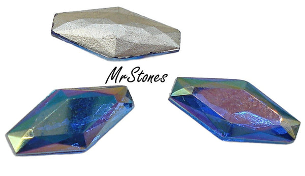 15x7mm (4750/2) Light Sapphire AB Coffin Hexagon Shape West Germany