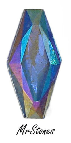 15x7mm (4750/2) Light Sapphire AB Coffin Hexagon Shape West Germany