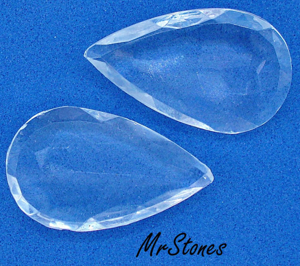 25x15mm (4326/2) TTC Crystal Clear Unfoiled Shallow Cut Pendeloque Pear Shape