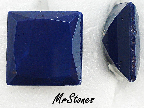 12mm (4400) Lapis Blue Square Shape Large Table Scissor Cut Sides 4.7mm Thick 3pcs/$1.00