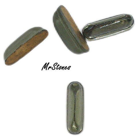 12x4x4.5mm (2195) Black Diamond Oval Cabochon High Dome with Spine