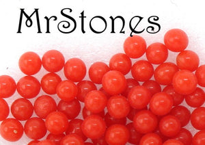 1.5mm (8988) Red Coral Round Undrilled Balls 20pk $2.00