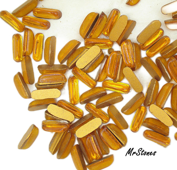 12x4x4.5mm (2195) Topaz Yellow Oval Cabochon High Dome with Spine