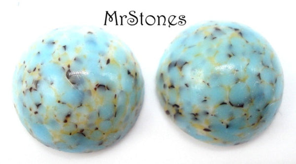 13mm (1684) Light Turquoise Matrix Round Cabochon
