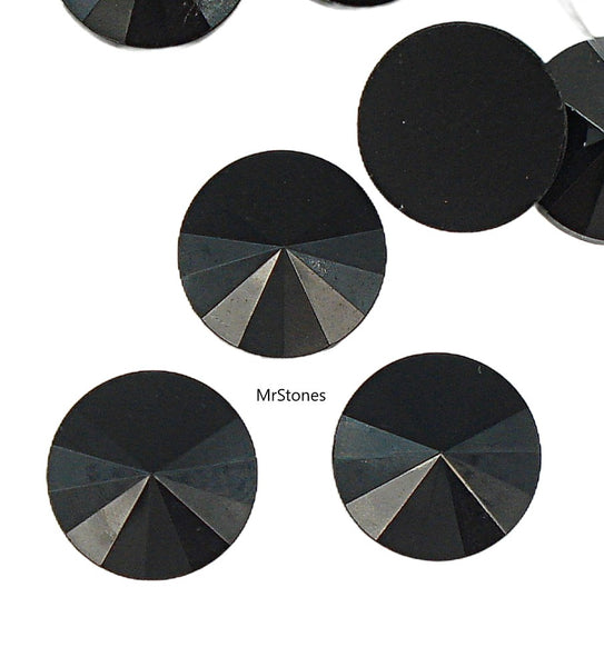 16mm (2006) Jet Black Round Flatback Rivoli