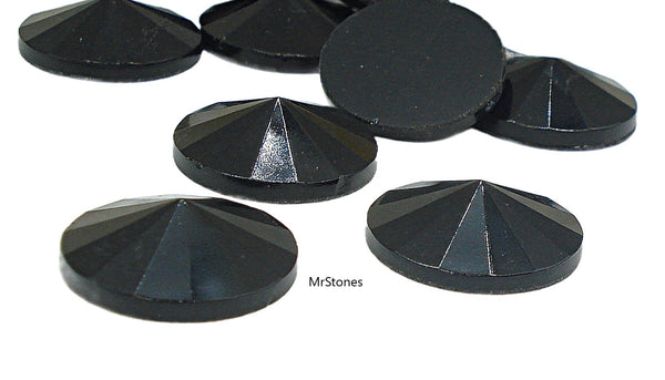 16mm (2006) Jet Black Round Flatback Rivoli