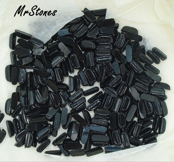 12x4x4.5mm (2195) Jet Black Oval Cabochon High Dome with Spine