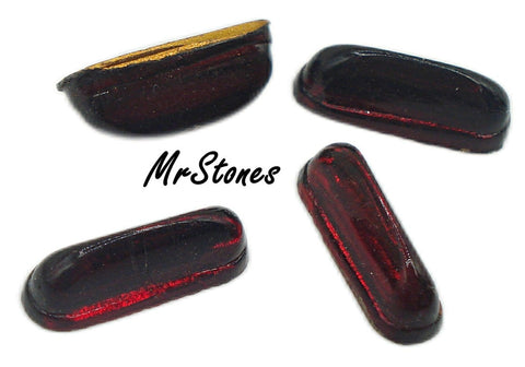 12x4x4.5mm (2195) Siam Red Oval Cabochon High Dome with Spine