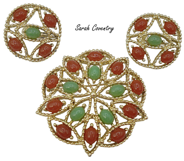 Sarah Coventry Alcapulco Set Brooch Earrings