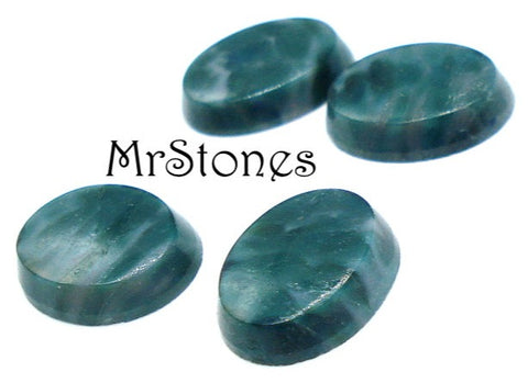 10x8mm (2135) Forest Green Matrix Flat Top Oval Cabochon