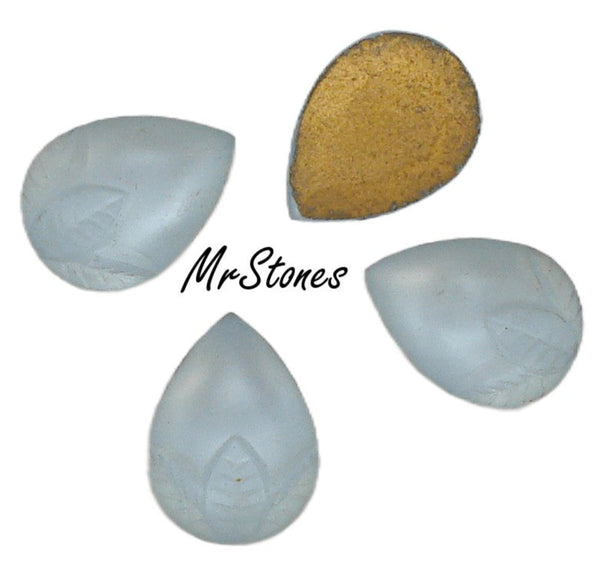 15x11mm Light Sapphire Frosted Matte Acorn Tulip Leaf Teardrop Shape