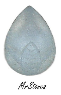 15x11mm Light Sapphire Frosted Matte Acorn Tulip Leaf Teardrop Shape