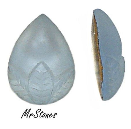 15x11mm Light Sapphire Frosted Matte Acorn Tulip Leaf Teardrop Shape