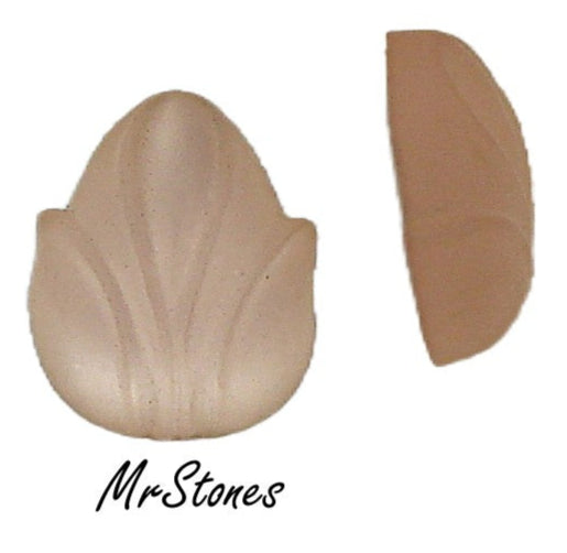 12x10mm Light Rose Frosted Matte Acorn Tulip Leaf Flower Flatback