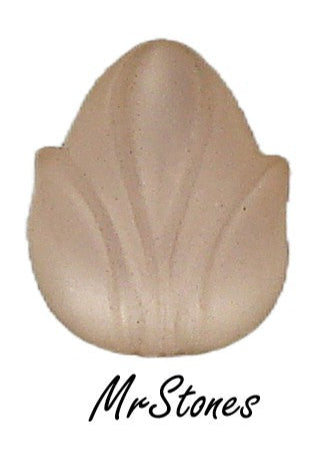 12x10mm Light Rose Frosted Matte Acorn Tulip Leaf Flower Flatback