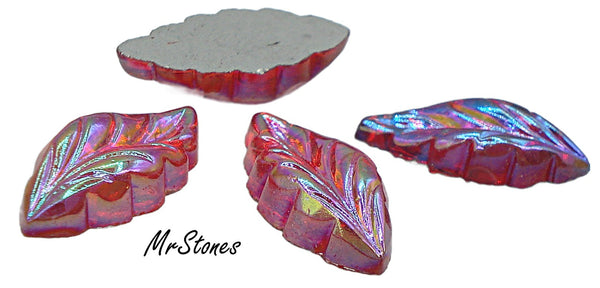 15x7mm (LEAF) Light Siam AB Leaf Leaves Flatback