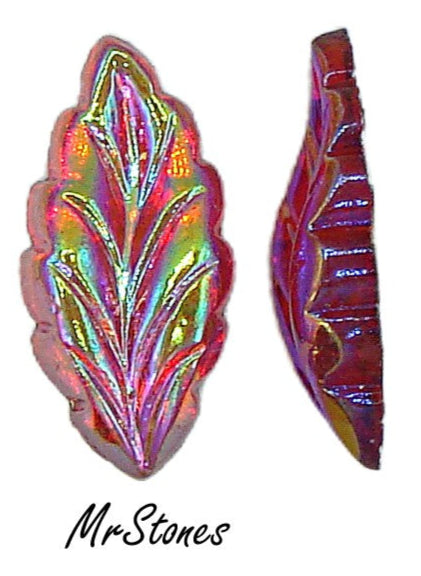 15x7mm (LEAF) Light Siam AB Leaf Leaves Flatback