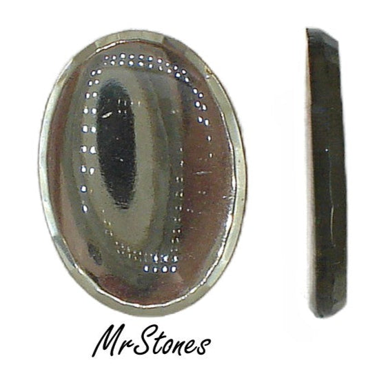 18x13mm (2135) Black Diamond Oval Flat Top Cabochon 2.5mm Thick