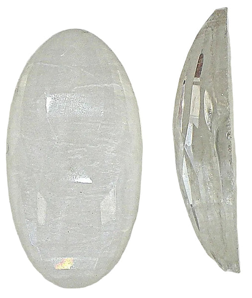 28x15mm (3293) Crystal Unfoiled Clear Rauten Rose Cut Oval