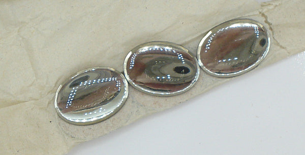 18x13mm (2135) Black Diamond Oval Flat Top Cabochon 2.5mm Thick