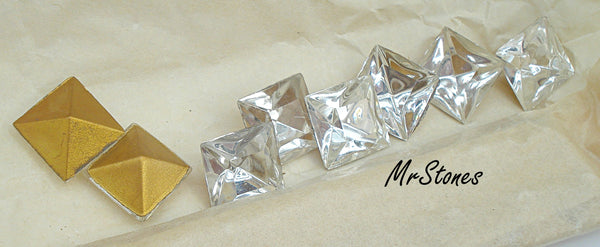 12mm (4400/2) TTC Crystal Square Shape West Germany 1pc or 5pc