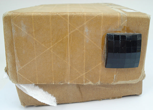 25mm (2062) Jet Black Opaque Square Checkered Top Cabochon 6.6mm Thick